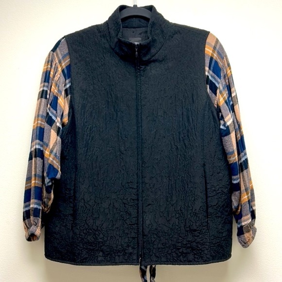 Eileen Fisher | Silk Embroidered Vest Black Quilted S - Picture 6 of 13